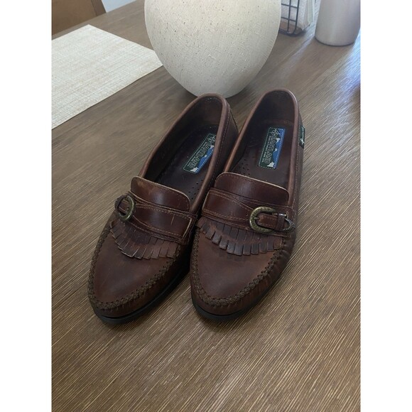 Vintage Mens Eastland Penny Loafers With Buckle Size 10.5 D Brown Made In USA main image 4